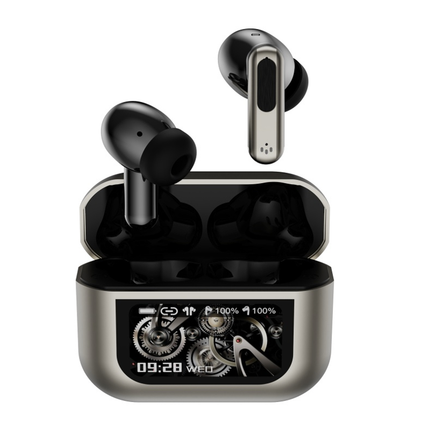 Bluetooth 5.4 Wireless Earbuds with Real-Time App Translation, ANC, Touch Display & Metal Case