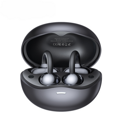 Compact Clip-On Wireless Earbuds Touch Control Low Latency IPX4 Black