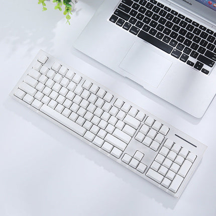 130-Key White PBT Keycap Set – Durable Mechanical Keyboard Replacement Upgrade