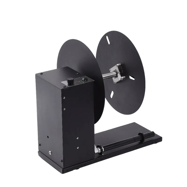 Portable Automatic Label Rewinder 300mm Roll Capacity Speed Control Low Noise Black