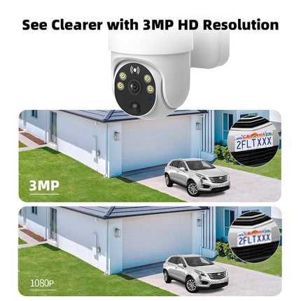 Solar Powered 4G Camera 4MP HD AI Motion Detection Color Night Vision Cloud & TF Storage