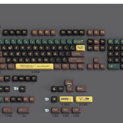 125-Key Retro Forest PBT Keycaps Set – MOA Profile for MX Switch Mechanical Keyboards