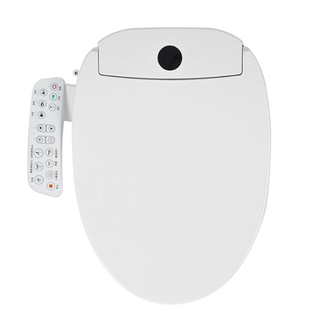 Modern Automatic Toilet Seat with Remote Control Heated Seat and Air Dry Function White