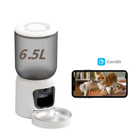 Automatic Pet Feeder with 3MP Camera Night Vision App Control 6.5L Capacity