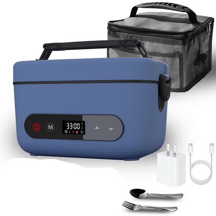 Portable Cordless Electric Lunch Box with 1200ml Insulated Stainless Steel Bowl & Power Bank Function