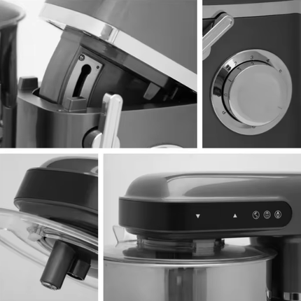 2200W 10L Kitchen Stand Mixer Silver Stainless Steel Bowl for Baking Dough