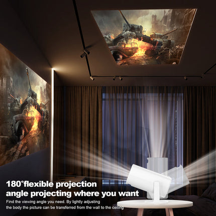 Compact HD Mini Projector with Linux Screen Mirroring, WiFi6, Bluetooth and HD Input