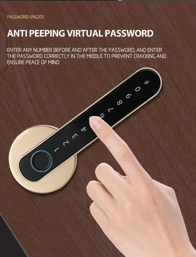 Fingerprint Smart Door Lock with Key, RFID Entry & App Control for Steel Doors