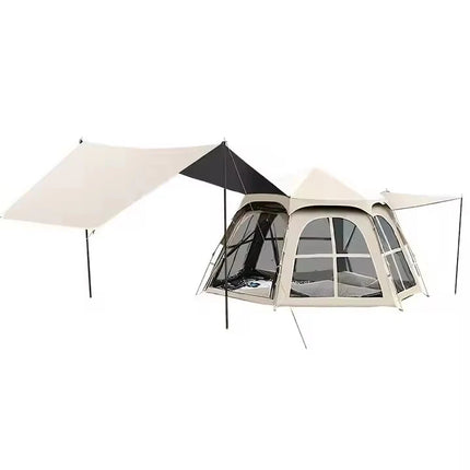 Instant Pop-Up Hexagon Outdoor Tent for 3–4 Campers with All-Weather Protection