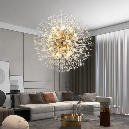 Star-Shaped LED Crystal Pendant Light – Artistic Dandelion Design for Home & Restaurant