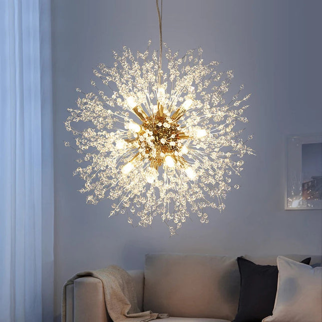 Star Shaped LED Pendant Light  Modern Crystal Fireball Design for Home and Restaurant