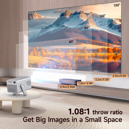 Compact Smart Projector with Screen Mirroring Auto Obstacle Detection & Wi-Fi 6