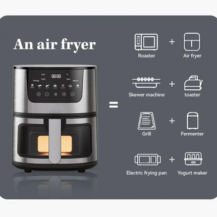 Family Size 15L Hot Air Fryer Oven, 1500W with 60-Minute Timer