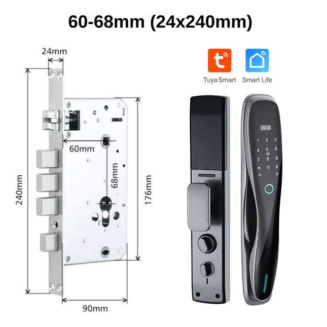 Smart Digital Door Lock with WiFi/Zigbee Support and Rechargeable Battery