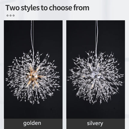 Star-Shaped LED Crystal Pendant Light – Artistic Dandelion Design for Home & Restaurant