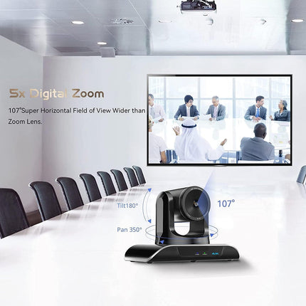Professional USB PTZ Camera with 5x Optical Zoom for Video Conferencing and Remote Learning