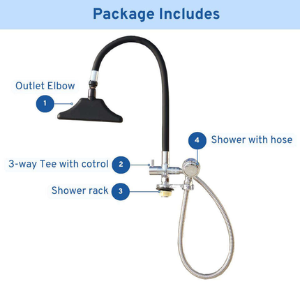 Portable Waterfall Shampoo Bowl with Circulating Massage Head Adjustable Height 65cm Black