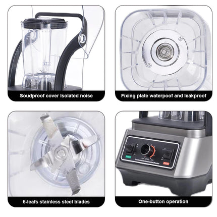2200W Commercial Blender with 2L Jug and Mechanical Controls for Smoothies and Food Preparation