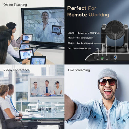 Professional USB PTZ Camera with 5x Optical Zoom for Video Conferencing and Remote Learning
