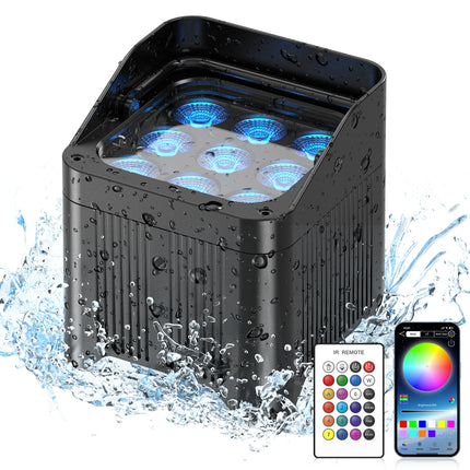 Portable 9x18W 6-in-1 RGBWA UV LED Par Lights Ideal for Weddings Parties Banquet Halls