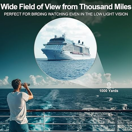 Portable 12x50 High Definition Binoculars for Birdwatching, Concerts and Outdoor Adventures