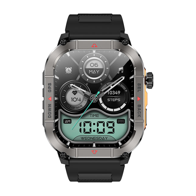 1.96in AMOLED Outdoor Smart Watch with Bluetooth Calling, SOS Alert, Compass and IP68 Waterproof Design