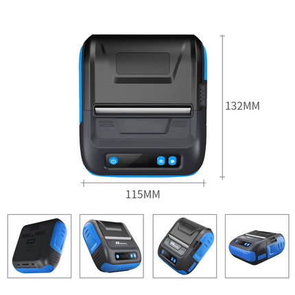 Cordless Bluetooth Receipt Printer 80mm Thermal Label Maker, 90mm/s
