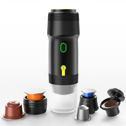 Portable 20 Bar Capsule Coffee Maker 0.6L Self-Heating & Cold Brew, Rechargeable for Car & Travel
