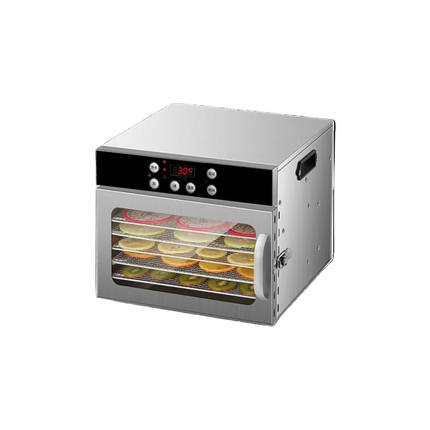 Electric Food Dehydrator 6 Tray Stainless Steel 400W with Adjustable 30–90°C Temperature and 24H Timer