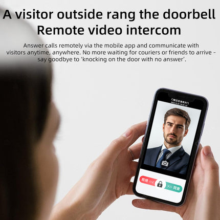 Wireless Smart Deadbolt Door Lock with Fingerprint Password Card Key and Camera Access