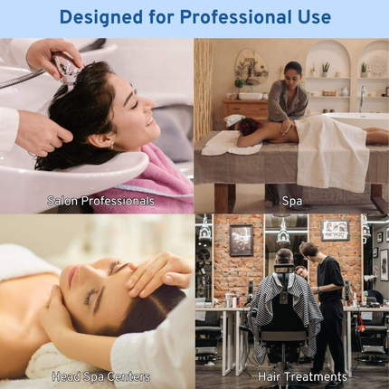 Portable Waterfall Shampoo Bowl with Circulating Massage Head Adjustable Height 65cm Black
