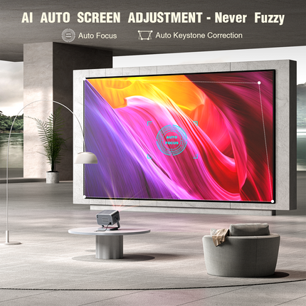 Portable 1080p Home Projector with WiFi Bluetooth and Auto Keystone Correction