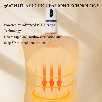 Portable Electric Clothes Dryer with 360° Hot Air Circulation Compact Laundry Drying Bag