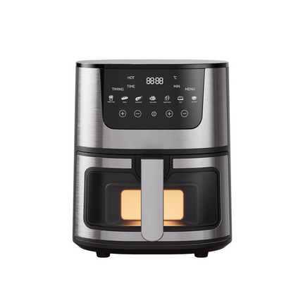 7L Smart LCD Touch Air Fryer with Detachable Non-Stick Oil Container and Microcomputer Control