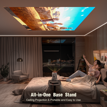 Portable 1080p Home Projector with WiFi Bluetooth and Auto Keystone Correction