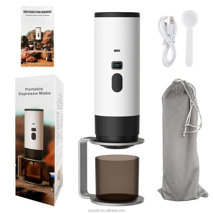 Portable Wireless Espresso Machine 15 Bar Self-Heating Coffee Maker for Capsules and Ground Coffee