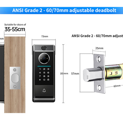 Wireless Smart Door Lock with Fingerprint Password Card Key Access and Built-In Camera