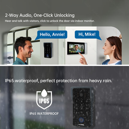 Smart Video Intercom with Touch Screen, RFID Unlock & Remote Monitoring