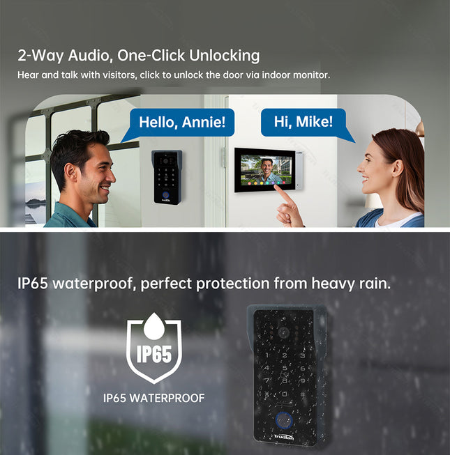 Smart Video Intercom with Touch Screen, RFID Unlock & Remote Monitoring