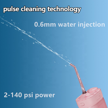 Rechargeable Cordless Water Flosser, IPX7 Waterproof, 360° Rotating Nozzles
