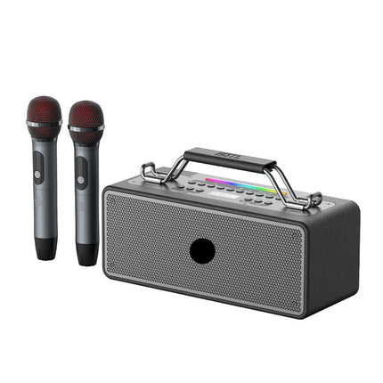 150W Portable Bluetooth Speaker with Dual Wireless Microphones, Multi-Mode Playback and Type-C Charging