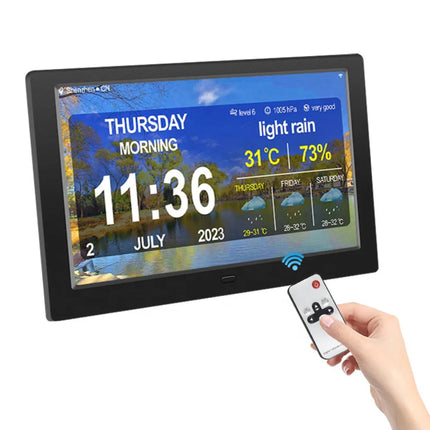 Smart 10” Internet-Connected Digital Alarm Clock with Weather Info & Wireless Time Update
