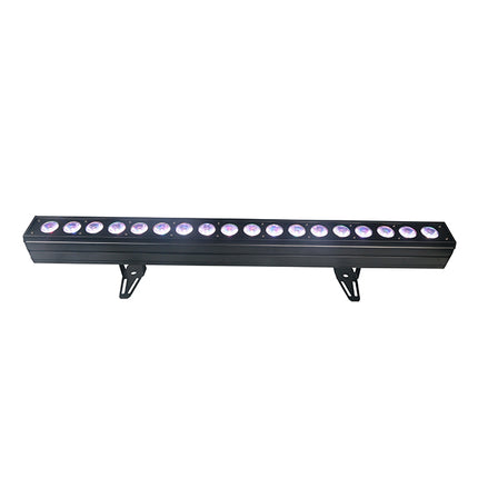 Indoor LED Wall Washer Bar 18x10W RGBWAUV Pixel Control Professional Lighting Black