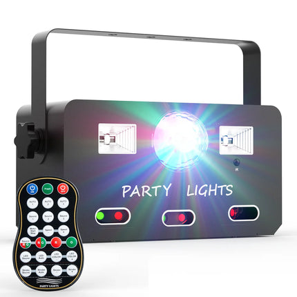 Smart RGB Laser Party Light with Music Sync, Remote Control & Multi-Effect Projection