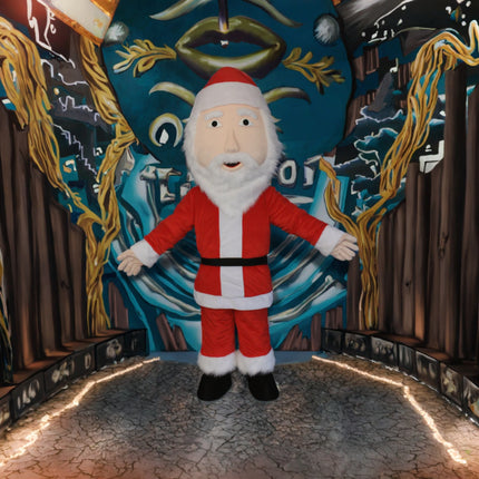 Cartoon Santa Mascot Outfit for Adults Soft EVA Plush Holiday Character Suit
