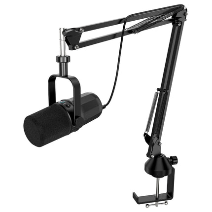 Professional Desktop Podcast Microphone with Cardioid Pickup, Dual USB & XLR Audio Output