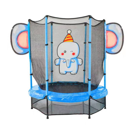 Compact 55-Inch Outdoor Trampoline with Protective Netting for Indoor or Outdoor Use