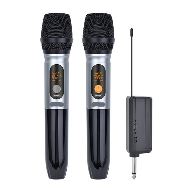 Portable UHF Wireless Handheld Microphone with Noise Cancelling for Karaoke, Stage, and Public Speaking