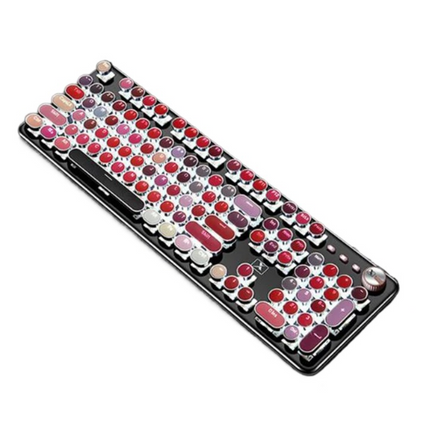 RGB Mechanical-Style Gaming Keyboard and Mouse Combo, 104 Keys, Wired USB, Pink