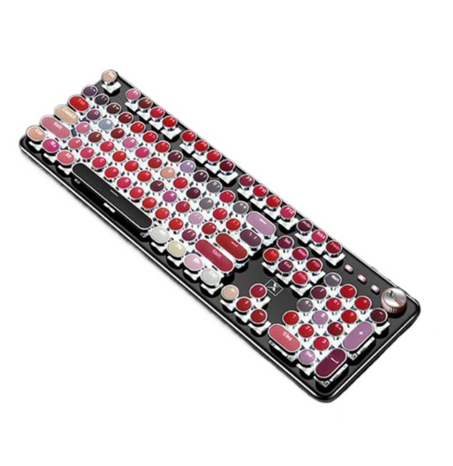 RGB Mechanical-Style Gaming Keyboard and Mouse Combo, 104 Keys, Wired USB, Pink